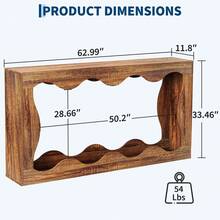 Mesa de Consola de Granja de 63 Pulgadas con Entrada, Mesa de sofá detrás del sofá, Mesa de Consola Estrecha, Soporte de Pasillo, Mesa de Acento Industrial para Sala de Estar - Marrón - Ver 3