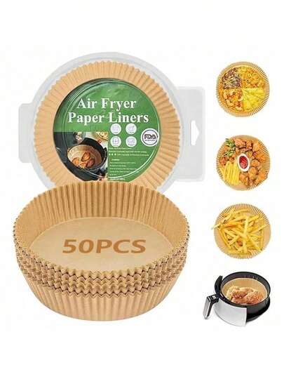 [50/100/200pcs] Non-Stick Baking Paper For Air Fryer & Oven + Heat-Resistant Disposable Baking Cups And Mats | Disposable Tableware Set For BBQ, Picnic, Party, Suitable For Family Gatherings