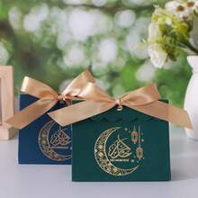 10 Hộp Quà Eid Mubarak Nhiều Màu Sắc, In Hình Trăng Sao và Đèn Lồng, Hộp Bìa Cứng, Kèm Nơ Ruy Băng Vàng, Hộp Quà Tặng Lễ Hội Eid Al-Fitr Đa Năng Cho Mọi Dịp Lễ Hội Hồi Giáo - che phủ sóng - Xem 8