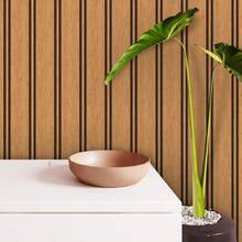 Adhesive Wallpaper With Ribbed Pattern, Natural Oak Wood, Thick Strips - Multicolored 8 - View 6