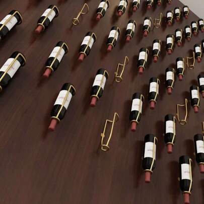 1 pieza Estante de pared de hierro para vino, soporte colgante individual para vino, estante decorativo creativo, estantería para exhibir vino, multicolor