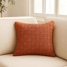 Macrame Cotton Ribbon Cushion Cover Boho Chic Rustic Trance Modern 45CM X 45CM - Terracotta - View 3