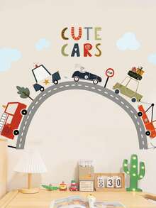 卡通车辆墙贴，适用于房间，工程卡车起重机挖掘机墙贴，卧室墙贴 - 彩色 - 查看 19