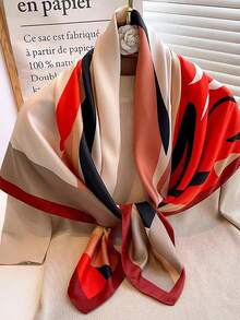 Floraler Patchwork Schal, Tuch, Sonnenschutzumhang für Frauen - Rot - Übersicht 2