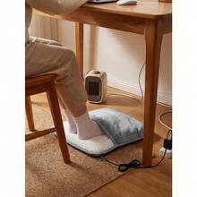 Calentador de pies USB felpa suave calentamiento rápido uso hogar oficina invierno usuarios sensibles al frío - Gris - Ver 3