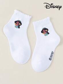 1/5 Sets Disney Princess Cute Leg Warmers, Girls & Boys Short Leg Warmers, Suitable For Daily Wear, Party, Easter, Spring/Summer, Featuring Elsa, Mermaid And Mid-Calf Styles. These Are Korean Cartoon Style Breathable Winter Infant/Student Leg Warmers. The Overall Design Is Adorable And Sweet, With Lovely Cartoon Patterns. - Multicolor - View 7