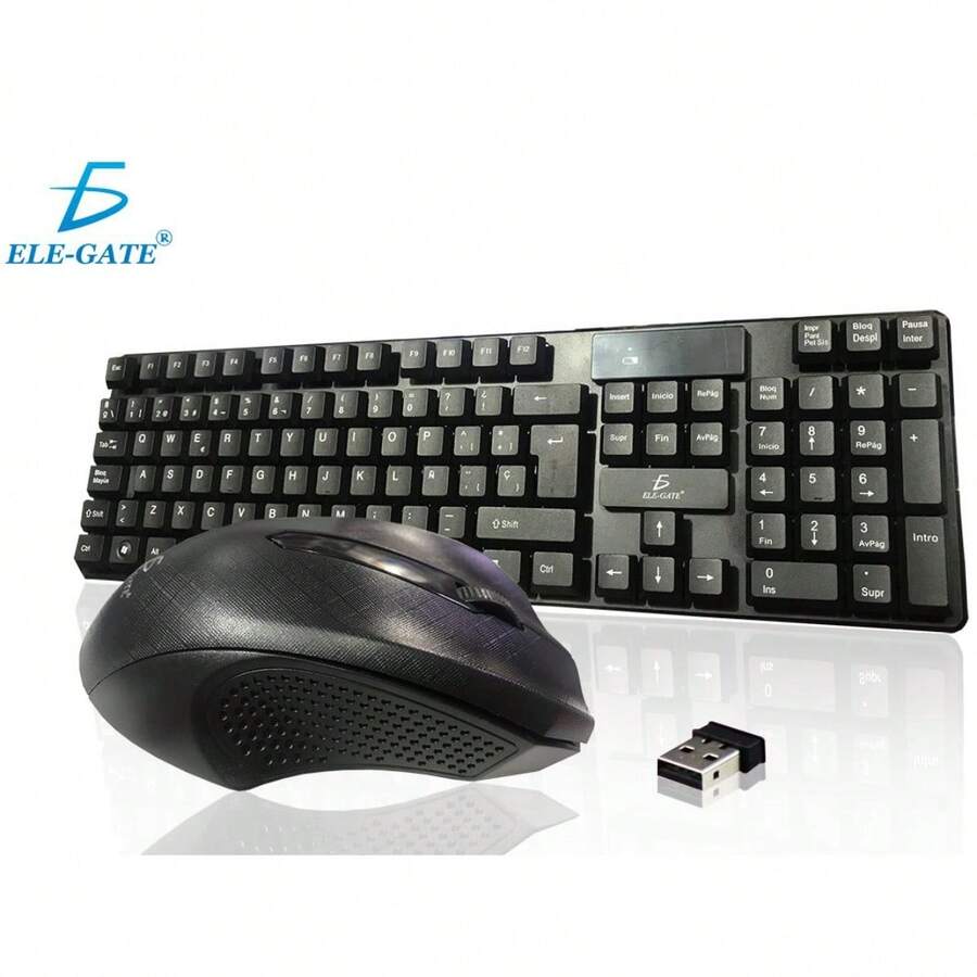 Conjunto de teclado y ratón inalámbricos de color negro, 2,4 G, para ordenadores, portátiles y de escritorio. - Multicolor - Ver 1