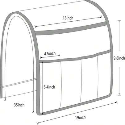 Soporte para control remoto para sillón, organizador de sofá Caddy, soporte para control remoto de TV para cama con 5 bolsillos, organizador de caddy para mesita de noche, organizador de mesita de noche (Azul, 35"X18")
