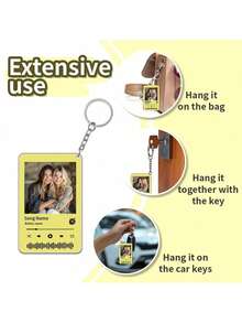 訂製相片刻字鑰匙扣，個性化情侶形象鑰匙扣，是最完美的週年紀念禮物，男女皆宜的獨特禮物