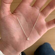 925 Sterling Silver Star Pendant Necklace, Minimalist & Delicate, Fresh & Versatile, Suitable For Casual, Date, Party And More Occasions - Silver - View 5