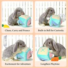 Large Rabbit Foraging Toy With Bell, Washable Puzzle Feed Game Rabbit Toy For Bunnies Boredom, Snuffle Ball Treat Dispenser Exercise Bunny Enrichment Toys, Bunny Toys For Indoor Bunnies(Blue) - mặc định - Xem 7