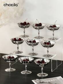 choxila 1个不锈钢莲花形甜点杯，可作零食糖果沙拉碗、烛台、首饰托盘、餐盘 | 适用于家庭、餐厅、宴会、婚礼、斋月、宰牲节等场合 - Cup - 查看 3