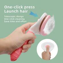 New Cat Round Head Massage Grooming Brush, One-Click Cleaning De-Shedding Comb, Pet Floating Hair Remover For Cats And Dogs - Multicolor - View 5