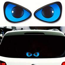 Striking Devil'S Eye Creative Stickers - Bold Red, Green, Blue & Black Eye Designs With Glowing Effect, Plastic Decals For Cars, Trucks, Motorcycles, Laptops & More - Easy To Apply & Remove, No Residue, Car Stickers, Vehicle Customization, Bold Graphic Design, Easy Apply Stickers, Devil Eye Car Flash Sticker, Sticker, Mouse Art Sticker