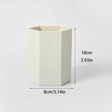 1pc Hexagon Rhinestone Makeup Brush Holder, Large Capacity, Multi-Color Rhinestone Encrusted Surface, Luxurious Sparkling Style, Fully Paved Pattern, Hexagonal Cylindrical Shape, Neat Edges And Details, Cosmetic Tool Container, Suitable For Bedroom Vanity, Dressing Room Desk, Etc.