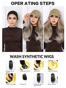 Baseball Cap With Water Ripple Curly Hair Women's Synthetic Wig Fashionable And Warm Suitable For Christmas Outings - Blonde Highlight - View 10