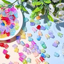 100/200颗 - 透明绿色竹叶珠和渐变郁金香珠 - 带孔亚克力叶子吊坠，适用于DIY珠宝制作、钥匙扣、耳环 - 散装夜灯工艺材料，适用于项链珠子、手链配件和亚洲风格工艺品 - 亞克力珠 - 查看 5