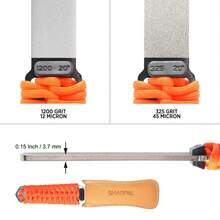 SHARPAL Dual-Grit Diamond Sharpening Stone File Coarse 325 / Extra Fine 1200 Grit - 121N 堅固手柄,無皮繩 - 查看 7