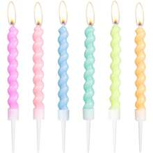 12/24pcs Rainbow Spiral Birthday Candle Set - For Weddings, Celebration Parties And Special Occasions - Colorful Cake Decorating Combo - Multicolor - View 5
