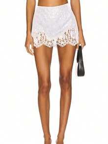 Women's Pettipants Bloomers For Under Dress Lace Trim Slip Skirt Shorts Y2K Going Out Culottes - trắng - Xem 2