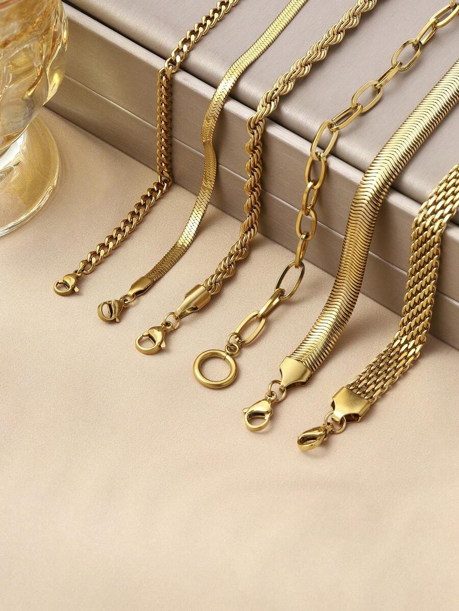 1 chiếc vòng tay dây thép không gỉ bản rộng thời trang, phụ kiện kim loại mạ vàng tinh tế dành cho nữ, quà tặng đi biển cho bé gái - vòng tay rộng - Xem 1