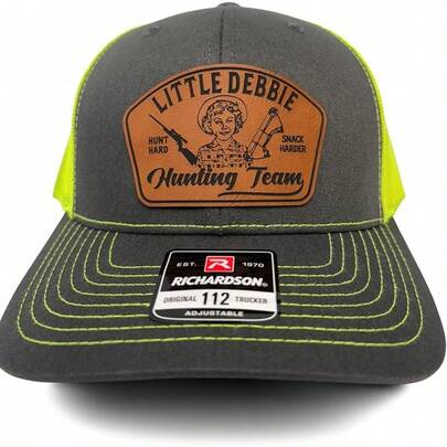 Gorra de cuero con parche de tamaño adulto del equipo de búsqueda de pastel de snack |   Sombreros Divertidos para Papá |   Ropa y Accesorios |   LD