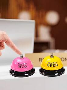 Unique Gift: Customizable Metal Call Bell/Order Service Bell. Valentine's Day Special Gift: Romantic Signal Transmission Device, Pink Customizable Text Bell. Student Gift: Creative Yellow & Brown Metal Bar/Dining Bell, Pet Training Bell. - Multicolor - View 6