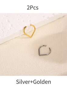 1件装不锈钢假鼻环，心形鼻夹，无需穿孔，摇滚/嘻哈风格男女通用身体饰品