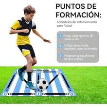 Tapete de Entrenamiento Futbol,90*60cm Tapete Ejercicio de Futbol Silenciosa y Antideslizante,Tapete de Accesorios Auxiliares Deportivos Antideslizante,Entrenamiento Agil de Fútbol - Modelo Argentino - Ver 3