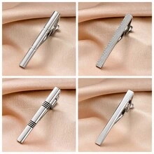 8pcs Set Minimalist Brushed Copper Alloy Men's Tie Clips, Gift Box