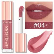 AINIPINK Pearlescent Lip Gloss, Waterproof Lipstick, Shimmer Lip Tint, Sweat-Proof And Non-Stick To Cups, Pearl Luster, Large Brush Head,Easy To Color,  Moisturizing, Plumping, Transfer-Proof, Non-Sticky, Long-Lasting, Exquisite, Jelly, Nude, Christmas Gift, Daily, Suitable For Gifts, Festival Makeup, And Performance Makeup, Y2K Makeup Party Beach Travel Holiday Camping Outdoors Present Rose Fashion Girl New Year Cosmetic Cosplay Best Trip Festivals Color Fancy Campus School Charm Vibe Cny Chinese New Year, Valentine's Day Gifts, Vegan, Cruelty Free, Smooth And Easy To Apply, Crystal Clear And Radiant. Added With Unique Mint Ingredients, It Reduces The Sticky Feeling. - 彩色 - 查看 16