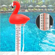 火烈鸟造型泳池温度计，可测量泳池、水疗池、浴缸水温，紫红色 - 玫紅色 - 查看 4