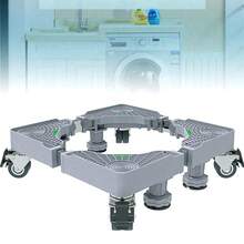 Jianxun Adjustable Mini Fridge Stand, With 4 Dual-Lock Casters And 8 Heavy-Duty Feet, Universal Base Stand For Washing Machine, Dryer, Household Appliances, Multi-Functional Mobile Base With Wheels, Outdoor Decor - Grey - View 4