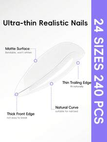 PEACECOLOR 14Pcs Clear Nail Tips Starter Kit-2Pcs Jelly Nail Gel Polish 10ML With Portable UV LED Lamp Base Top Coat Firmly Adhered Nail Tips Long-Lasting Shiny Nail Gel Polishes-Creative Art Nail Art Set - 01 - 查看 7
