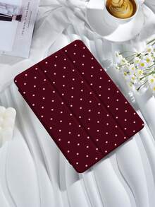Kingsung Minimalist Pink Polka Dot Basic Pad Cases Burgundy Tablet Protective Case Compatible With Ipad 9.7/10.2/10.5/10.9/12.9/Pro 11 (10th Gen), Galaxy Tab S6 Lite 10.4", Kindle Paperwhite 12th Gen (2024), Kindle 11th Gen (2022), Offers Soft Shock-Proof Protection, Supports Smart Stand/Auto Wake/Sleep Function, Spring Easter Gift Pastel Birthday - Multicolor - View 4
