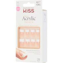 Uñas Postizas Acrílicas Punta Francés Cuadrada Corta KISS PEGAMENTO ROSA Y LIMA INCLUIDO Uñas flexibles y ajustables obtén tu mani en solo minutos - Fiebre del azúcar - Ver 2