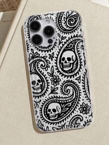 骷髅图腾印花透明手机壳，兼容 13/11/17/17 Pro/16/14/15/15 Pro/15 Plus/15 Pro Max/7 Plus/8 Plus/X/Xs Max/Xr/11 Pro/12 Pro/13 Pro/14 Pro/12 Mini/13 Mini/11 Pro Max/12 Pro Max/13 Pro Max/14 Pro Max/14 Plus/17 Pro Max/17 Air/6/6s Plus/7/8/16 Pro/16 Plus/16 Pro Max/SE2/17 Pro Max 和三星 Galaxy A54/A14/A12/A13/A15/A32/A33/A24/A52S/S20/S21/S22/S23/S24/S23 Plus/S24 Ultra/S25/A15/A33/A23。 - 彩色 - 查看 4