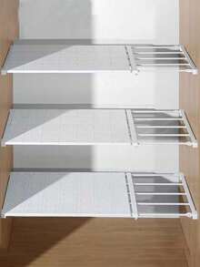 1pc Wardrobe Shelf, Multi-Layer Storage Rack, No-Nail Expandable Dorm Cabinet, Bathroom Kitchen Shelf, Storage Cabinet, Multi-Layer Shelving Unit - Multicolor - View 1