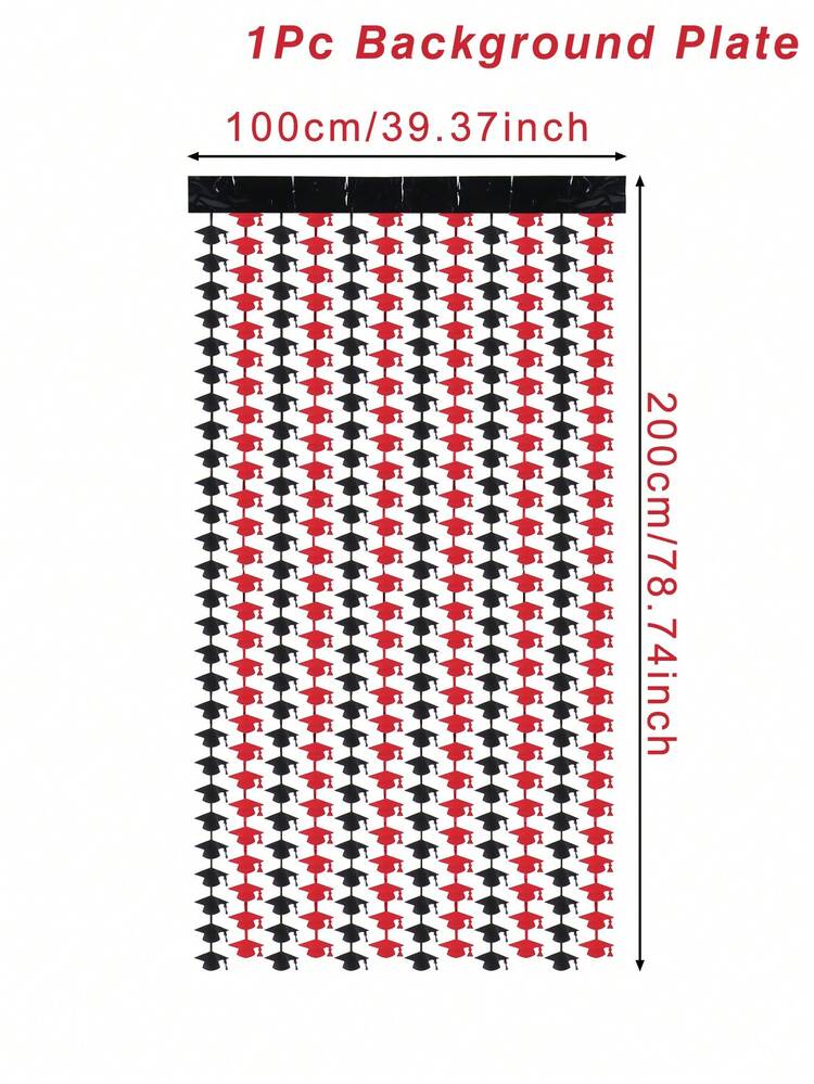 一套黑色和金色毕业帽背景幕帘，塑料流苏幕帘，毕业庆祝派对背景墙装饰，毕业庆祝派对装饰，摄影背景装饰，毕业装饰，室内装饰，家居装饰，生日装饰，返校季，复活节 - 畢業帽雨絲簾 - 查看 17