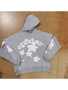 Hip Hoodie Print Letter Hoodies For Men And Women,Christmas Sweatshirt - 星星白[淺灰連帽衛衣] - 查看 2
