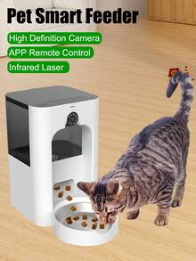1pc New USB Powered Pet Smart Camera With Adjustable Lens, 135oz/4L Capacity Automatic Pet Feeder With Stainless Steel Bowl, APP Controlled, Stylish Design, Suitable For Multiple Scenes (Living Room, Balcony, Bedroom, Outdoor) - 4L - View 13