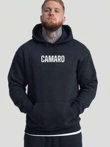 Men's Hoodie With CAMARO Design - Black - View 3