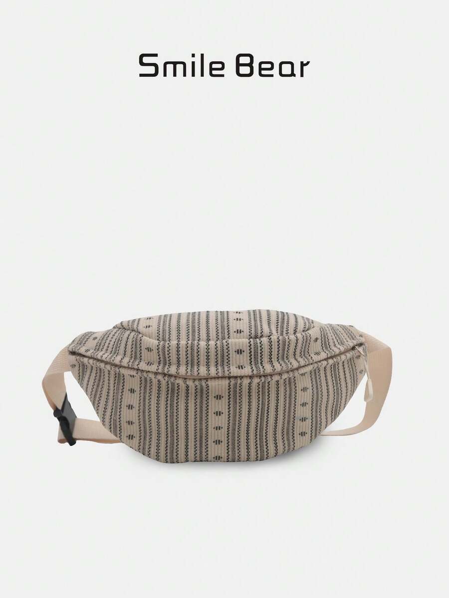 Fashion Large Capacity 2024 Striped Personalized Korean Style Shoulder Crossbody Waist Bag For Women
