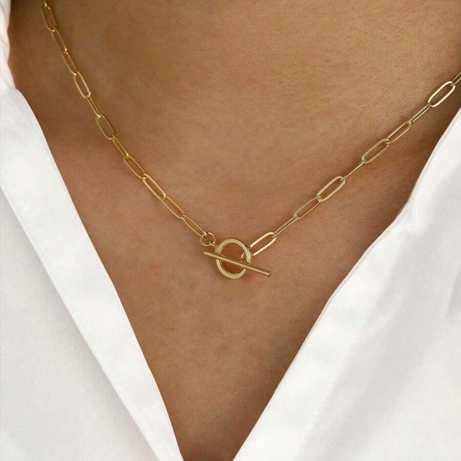 Collier réglable style hip-hop avec fermoir OT, collier en acier inoxydable personnalisé unisexe, convient pour les fêtes et les rassemblements
