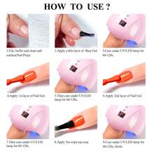 MEET ACROSS 1pc Dried Flower Gel Nail Polish, Spring Summer Colors Natural Flower Nail Art Painting Nail Polish Semi Permanent Soak Off UV LED Nail Varnish Decoration Manicure Nail Art Design For Home Salon Nail Supplies - 彩色 - 查看 7