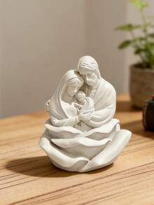 圣家树脂摆件：家居及祈祷空间的宗教装饰品，圣母玛利亚、圣约瑟和圣婴耶稣雕像，采用耐用树脂制成，展现虔诚的信仰，将永恒的信仰与温馨的家居装饰完美融合。这是一份饱含深情的礼物，适合基督徒家庭，为日常或节日聚会增添温暖。 - 彩色 - 查看 5