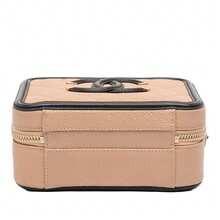 CHANEL Authenticated  PRE-OWNED Small Caviar CC Filigree Vanity Case Bag - 棕色 - 查看 5