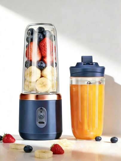 1pc Portable Wireless Juicer Blender, Equipped With Stainless Steel Blades, USB Rechargeable, 1500mAh Battery, Lightweight & Compact Design, Healthy Lifestyle Choice, Fresh Juice Anytime Anywhere, Multiple Colors Available - Ideal Gift For Valentine's Day, Thanksgiving, Christmas, Mother's Day