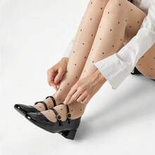 WEIDE Mary Jane Zapato, Zapatos para mujer tipo Mary Jane con tacón cuadrado, zapatillas de tacón elegantes para jóvenes y mujeres profesionales, combinan con vestidos y ropa formal, ideales para oficina, campus y ocasiones especiales,Negro - Negro - Ver 13