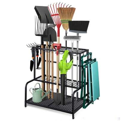 SIDIANBAN Garden Tool Organizer For Garage, Garden Tool Rack, Up To 78 Tools, Yard Tool Holder For Garage, Shed, Outdoor, Tool Stand
